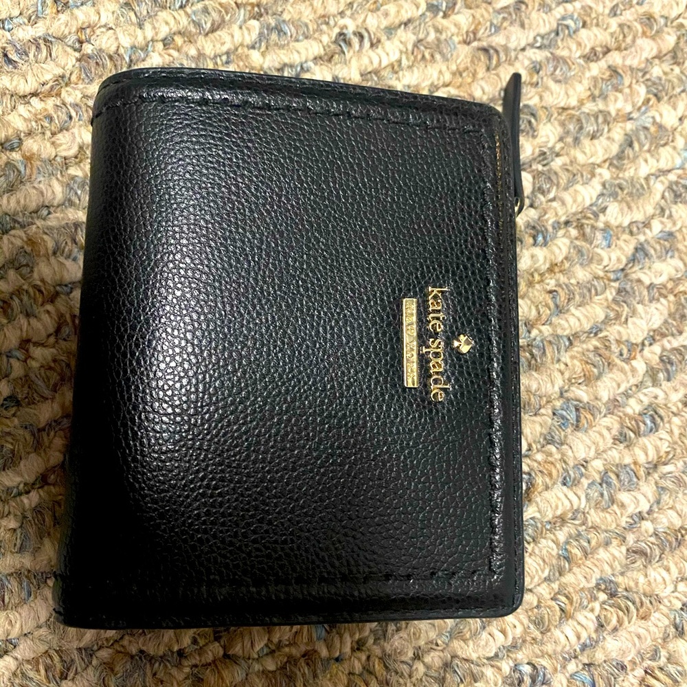 Kate Spade black pebbled leather wallet